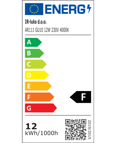 LED žarulja SL-SMD-AR111-GU10 12W AL. 12LED AC230V 45* 900LM 4000K DIMM