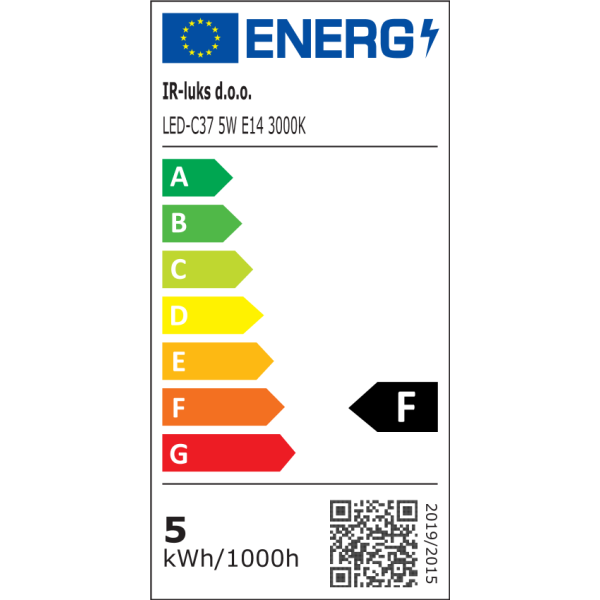 LED-C37-E14-AC22-240V-5W-3000K-430lm-37*100